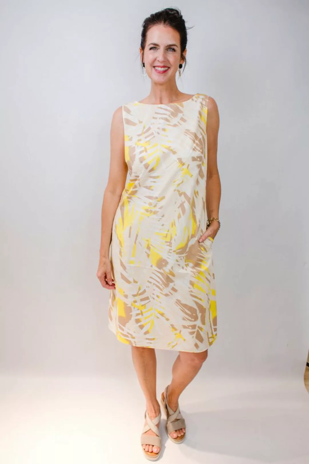 Comma Blusenkleid Kleid COMMA gelb / beige günstig online kaufen