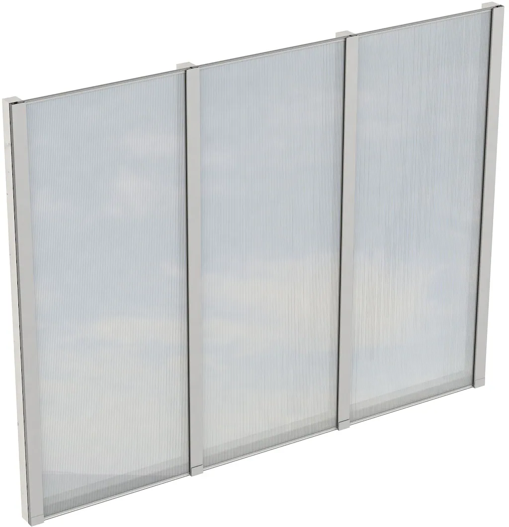 Skan Holz Seitenwand m. Polycarbonatplatten (FS) 255 x 200 cm Fichte Weiß günstig online kaufen