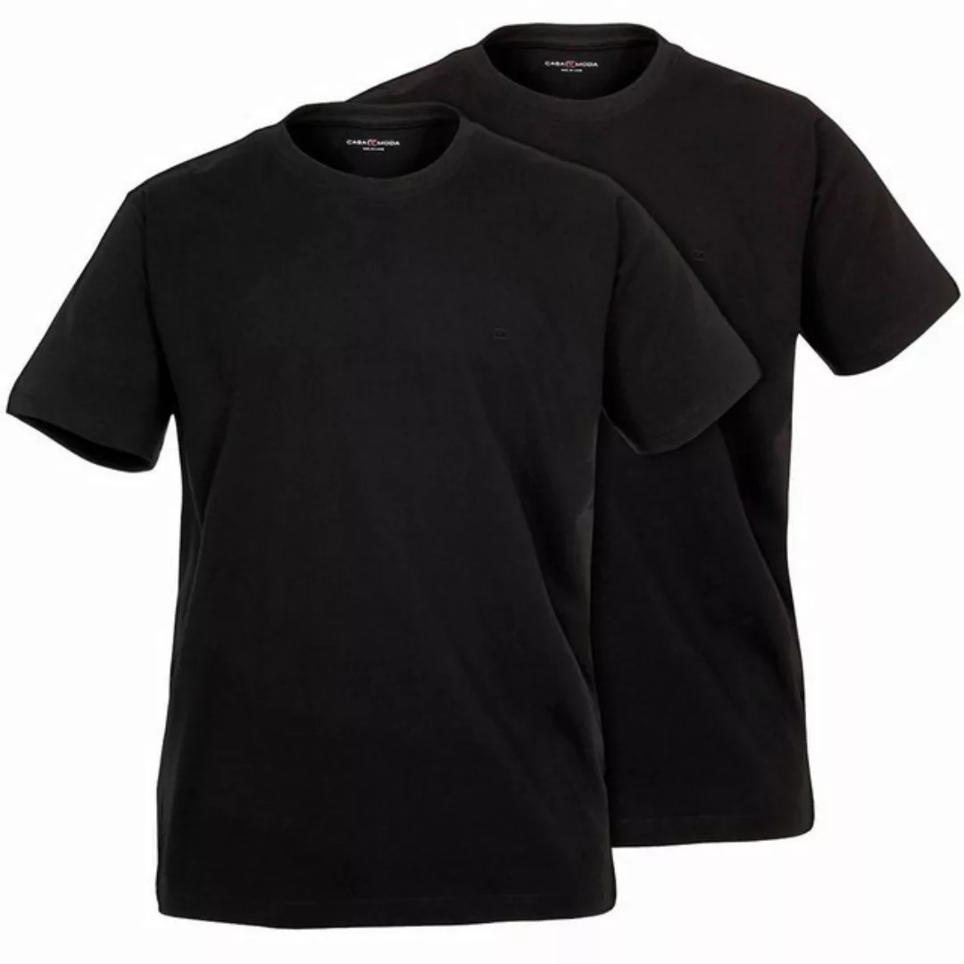 CASAMODA Rundhalsshirt Übergrößen Doppelpack T-Shirts schwarz CasaModa günstig online kaufen
