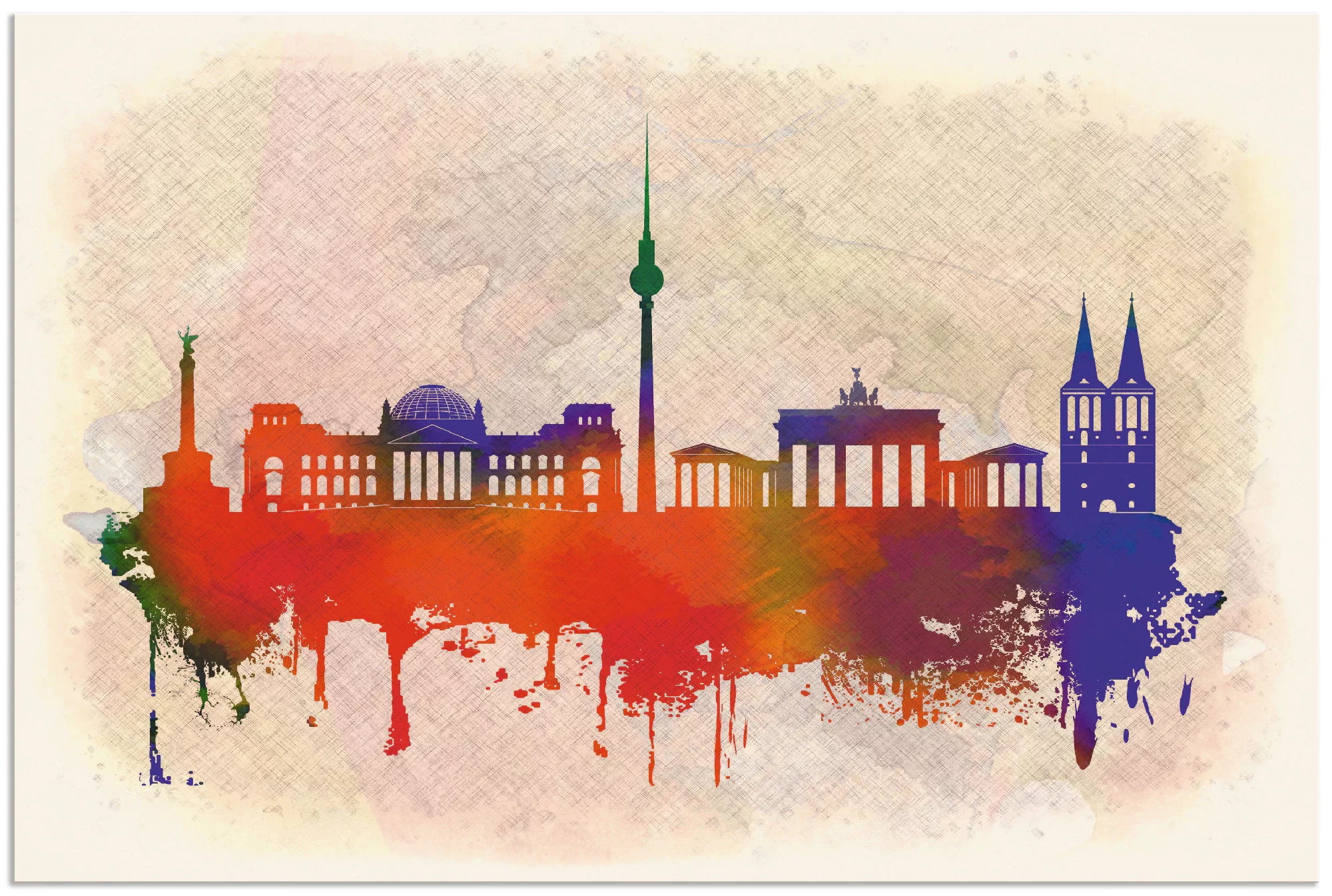 Artland Wandbild "Berlin Deutschland Skyline", Deutschland, (1 St.) günstig online kaufen