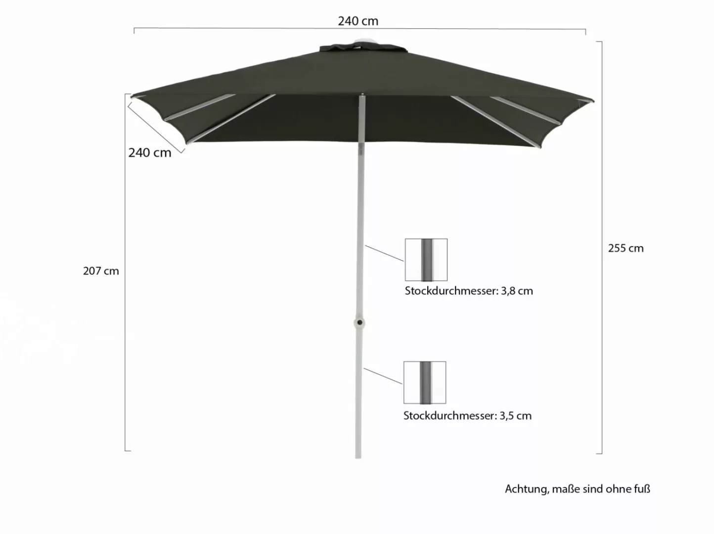 Shadowline Push-up Sonnenschrim 240x240 cm günstig online kaufen