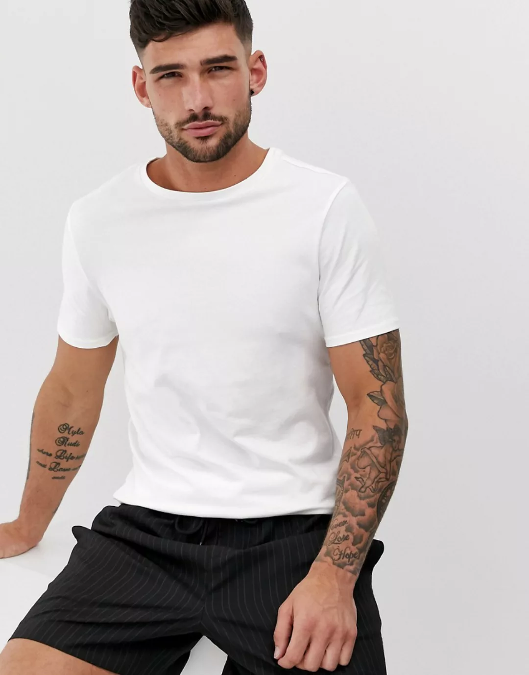 River Island – Muskel-T-Shirt in Weiß mit Rundhalsausschnitt günstig online kaufen
