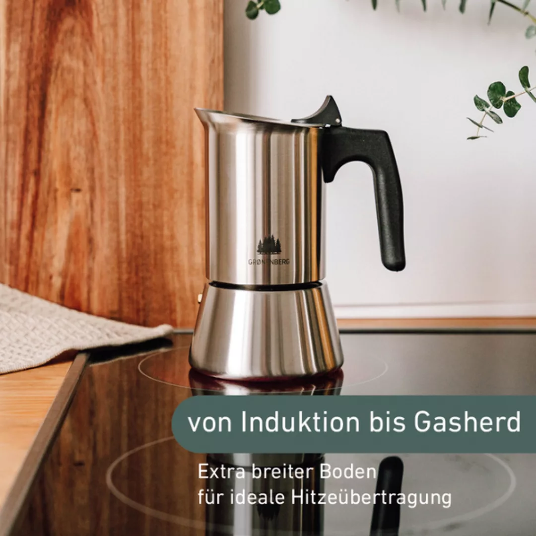 Edelstahl Espressokocher 4 Oder 6 Tassen (200-300 Ml), Induktion Geeignet günstig online kaufen