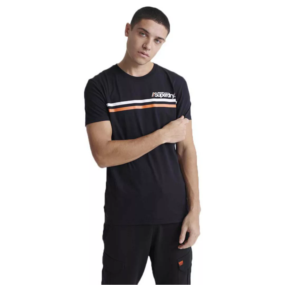 Superdry Core Logo Sport Stripe Kurzarm T-shirt S Black günstig online kaufen