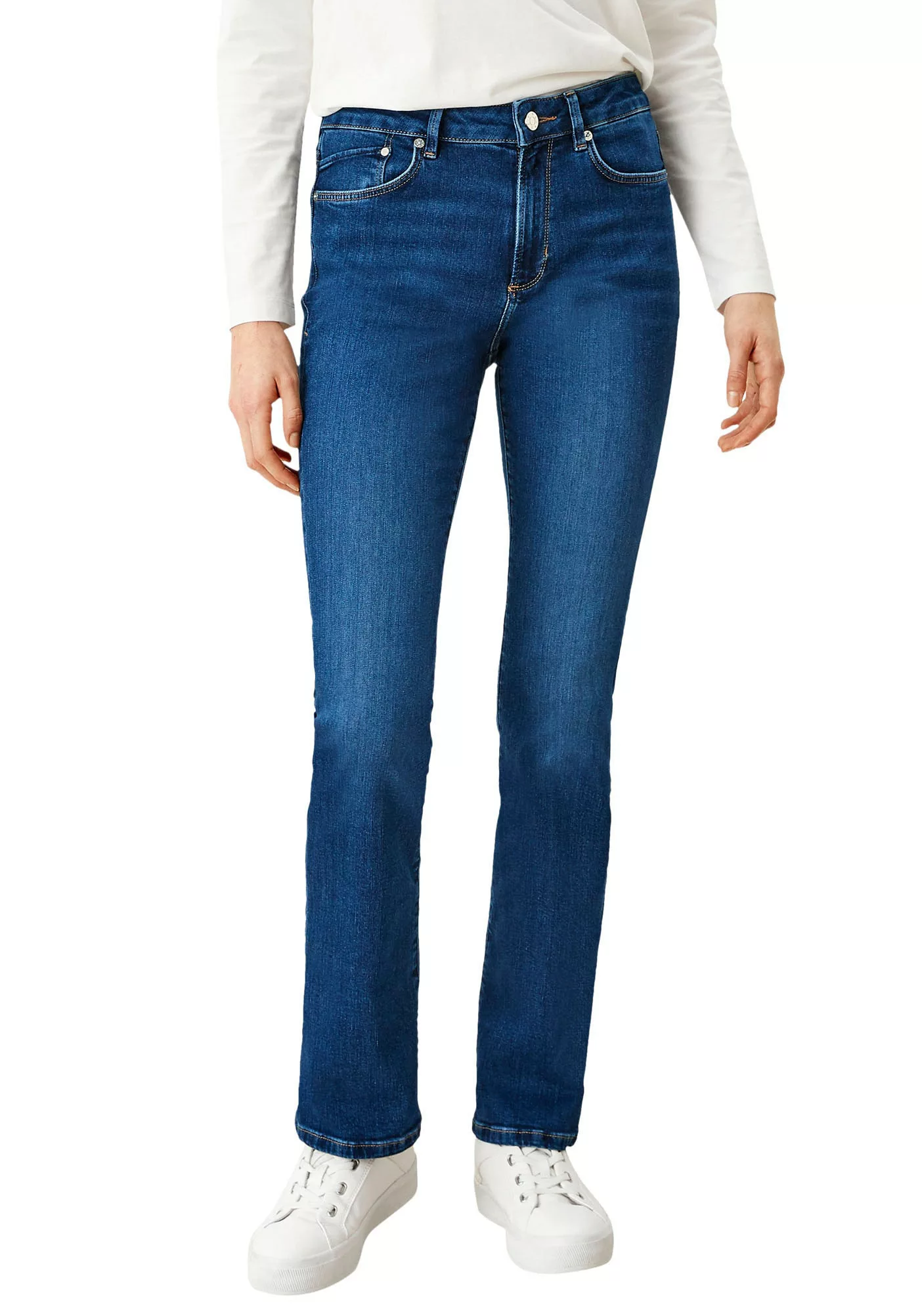 s.Oliver Bootcut-Jeans "BEVERLY", in Stretch-Qualität, mit Nieten an den Ta günstig online kaufen