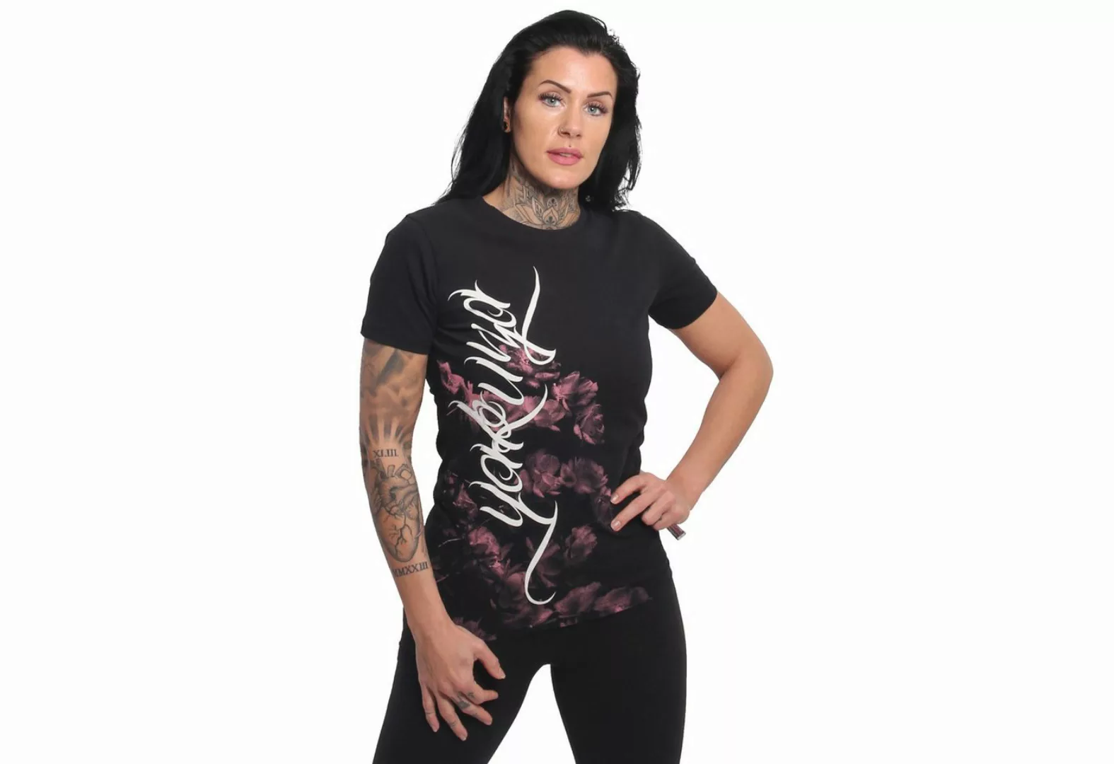 YAKUZA Rundhalsshirt Rose Tune mit Rippbündchen günstig online kaufen