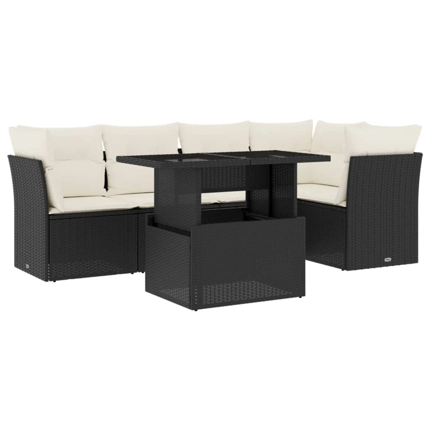 vidaXL 6-Tlg Garten-Sofagarnitur mit Kissen Schwarz Poly Rattan 3266566 günstig online kaufen