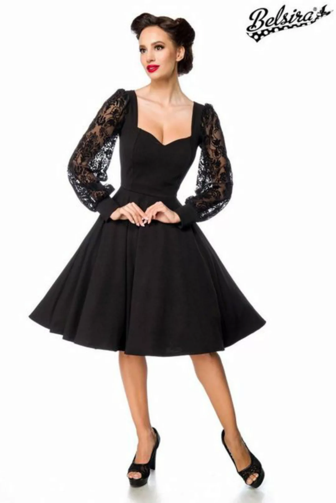 BELSIRA Trachtenkleid Belsira - elegantes Kleid mit Spitzenärmel - (2XL günstig online kaufen