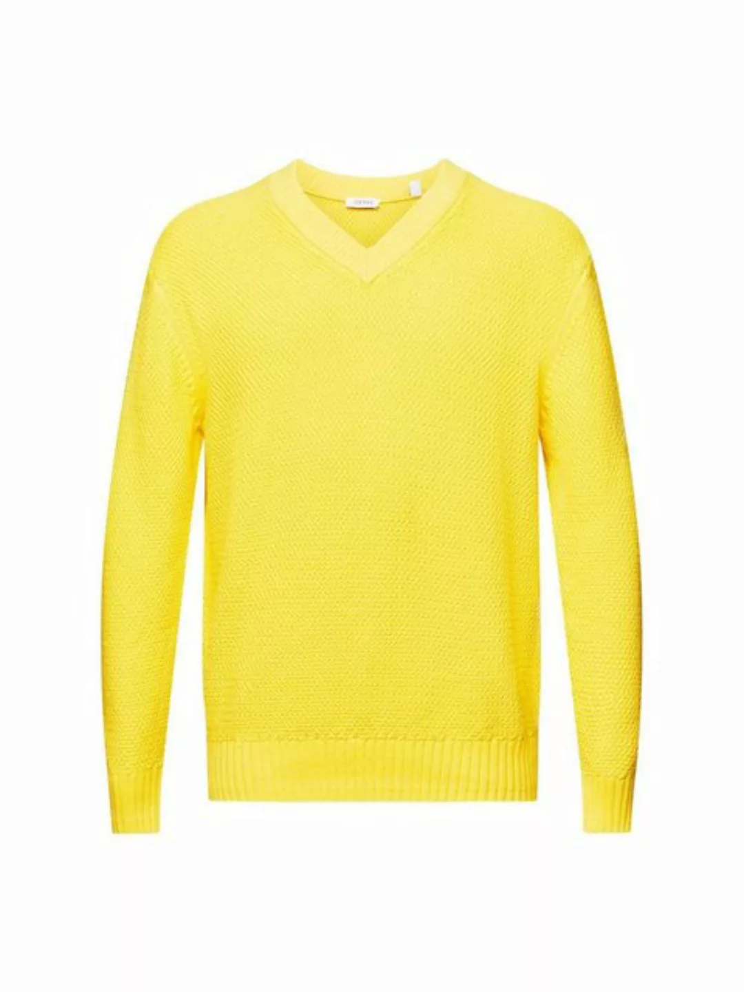 Esprit V-Ausschnitt-Pullover Baumwollpullover mit V-Ausschnitt günstig online kaufen