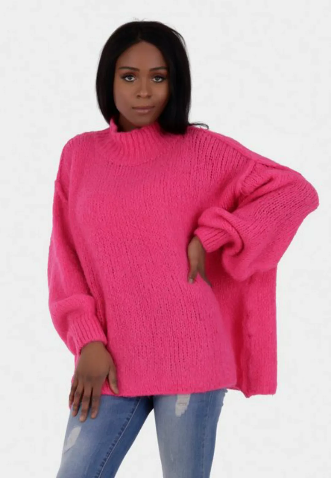 YC Fashion & Style Strickpullover Oversized Strickpullover mit Stehkragen B günstig online kaufen