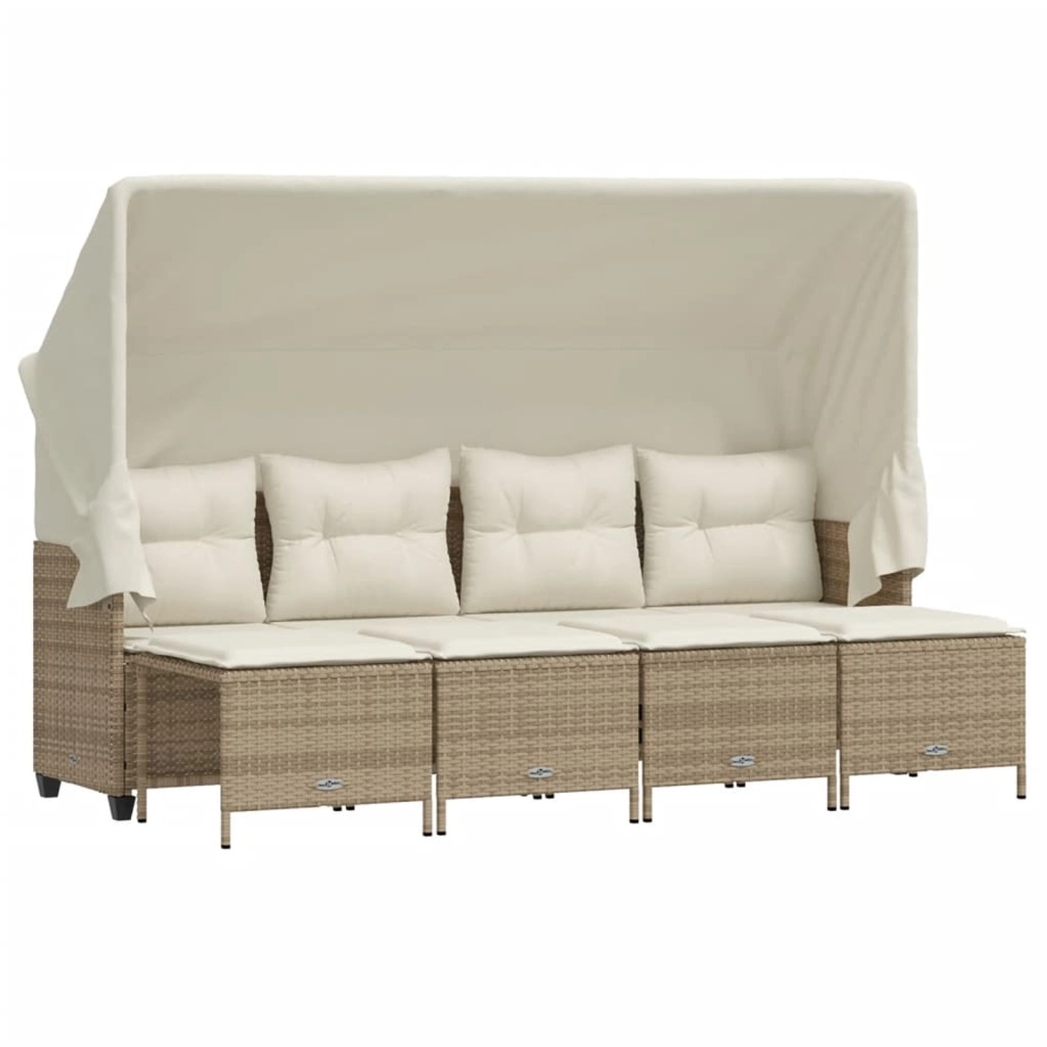 vidaXL 5-tlg Garten-Sofagarnitur mit Kissen Beige Poly Rattan Modell 192 günstig online kaufen