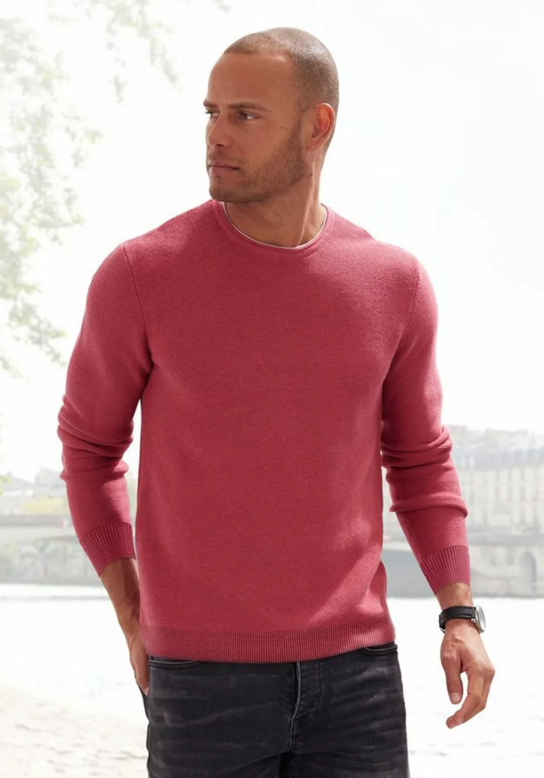 AUTHENTIC LE JOGGER Strickpullover mit Double-Layer Optik, Rundhalspullover günstig online kaufen