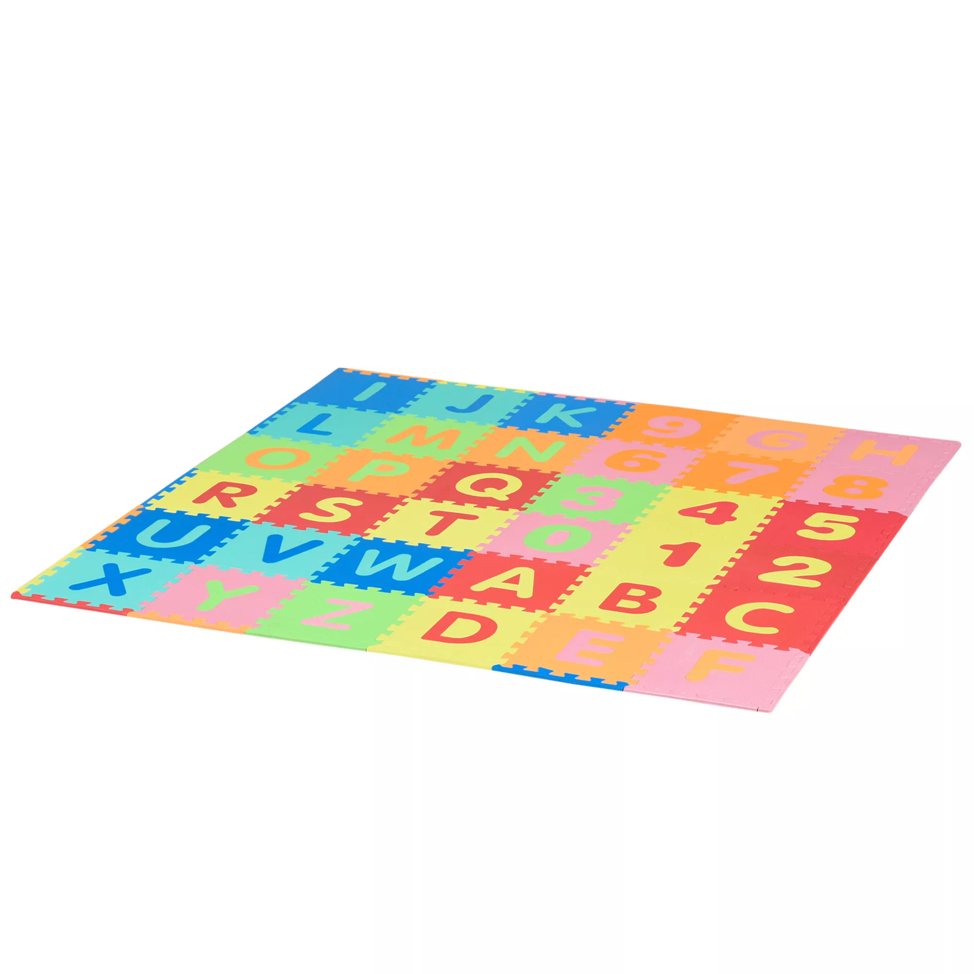 HOMCOM Puzzlematte Kinderspielteppich Buchstaben Zahlen EVA 60-teilig 31,5x günstig online kaufen