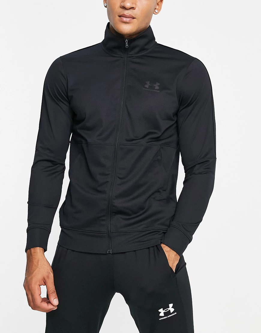 Under Armour – Pikee-Trainingsjacke in Schwarz günstig online kaufen