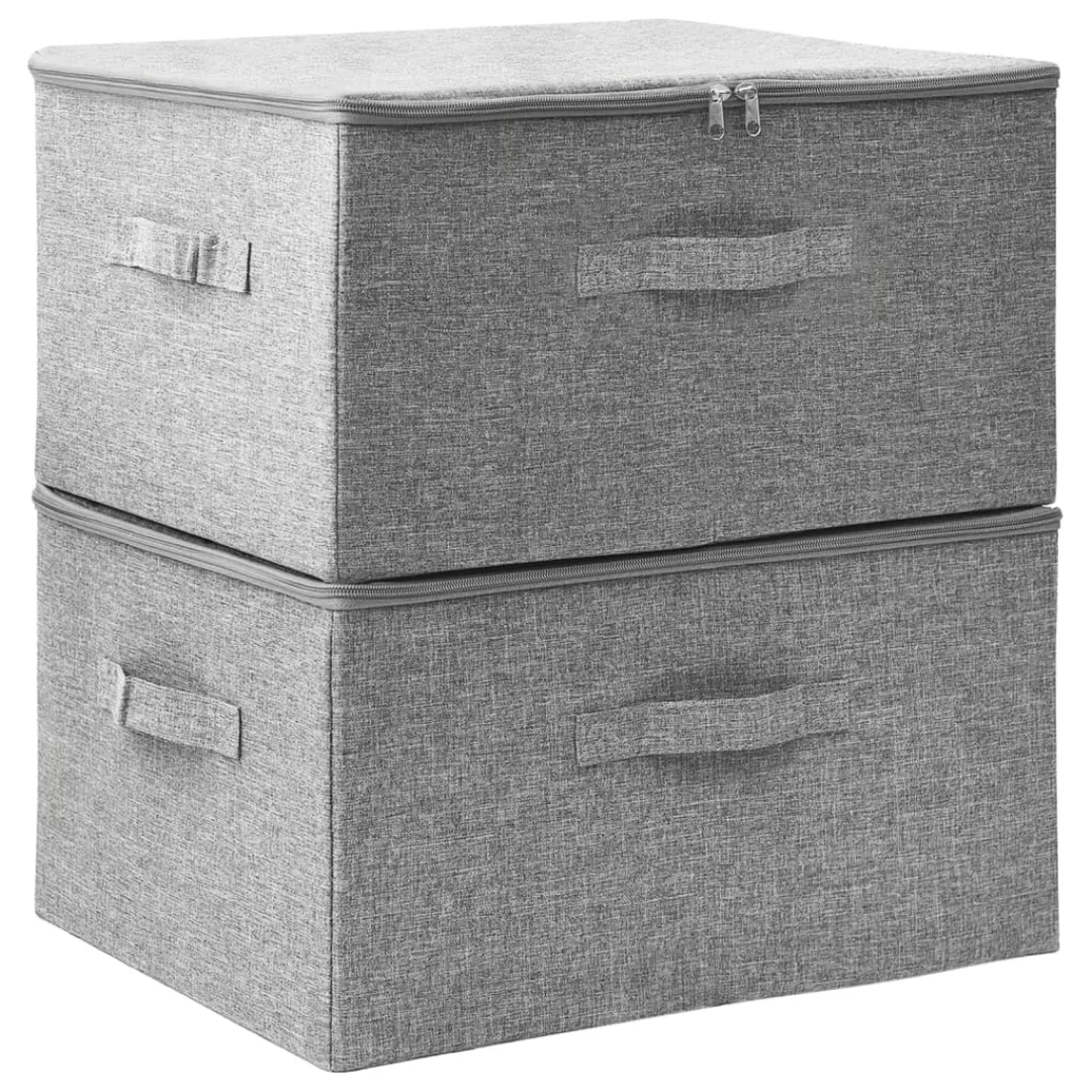 Aufbewahrungsboxen 2 Stk. Stoff 43x34x23 Cm Grau günstig online kaufen