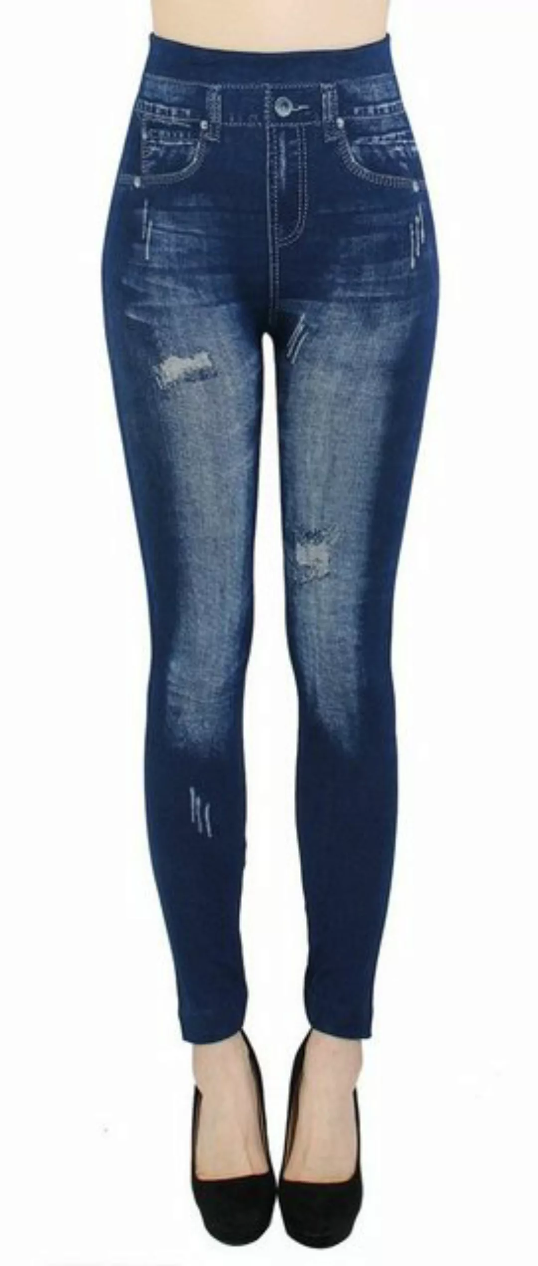 dy_mode Jeggings Damen Jeggings High Waist Leggings in Jeans Optik Bequem J günstig online kaufen