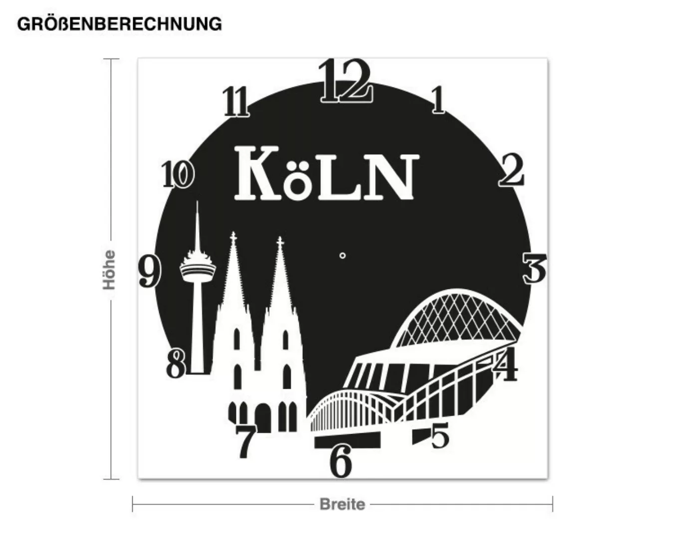 Wandtattoo-Uhr Köln günstig online kaufen