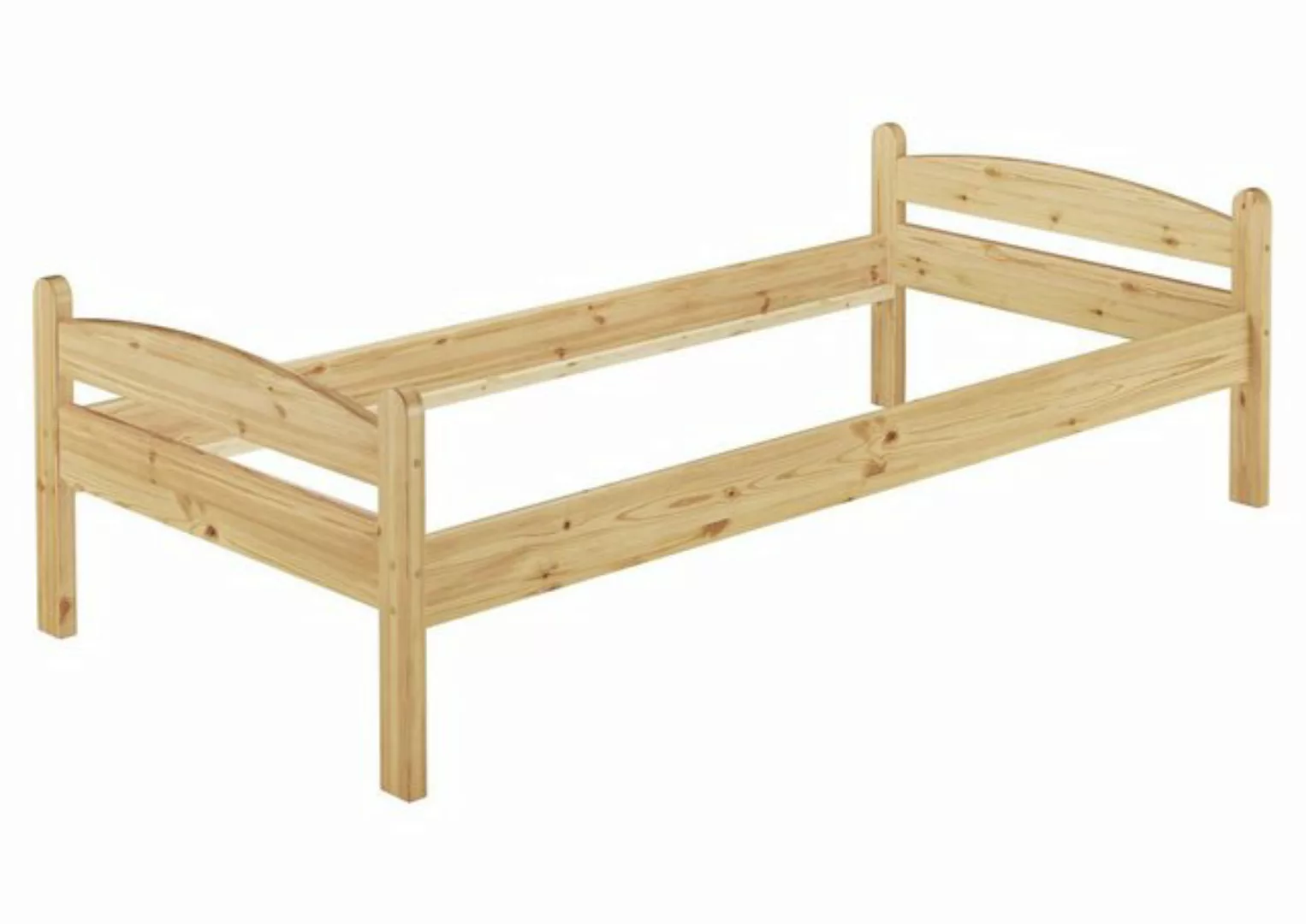 ERST-HOLZ Bett Bettgestell Einzelbett 90x200 Kiefer massiv, Kieferfarblos l günstig online kaufen