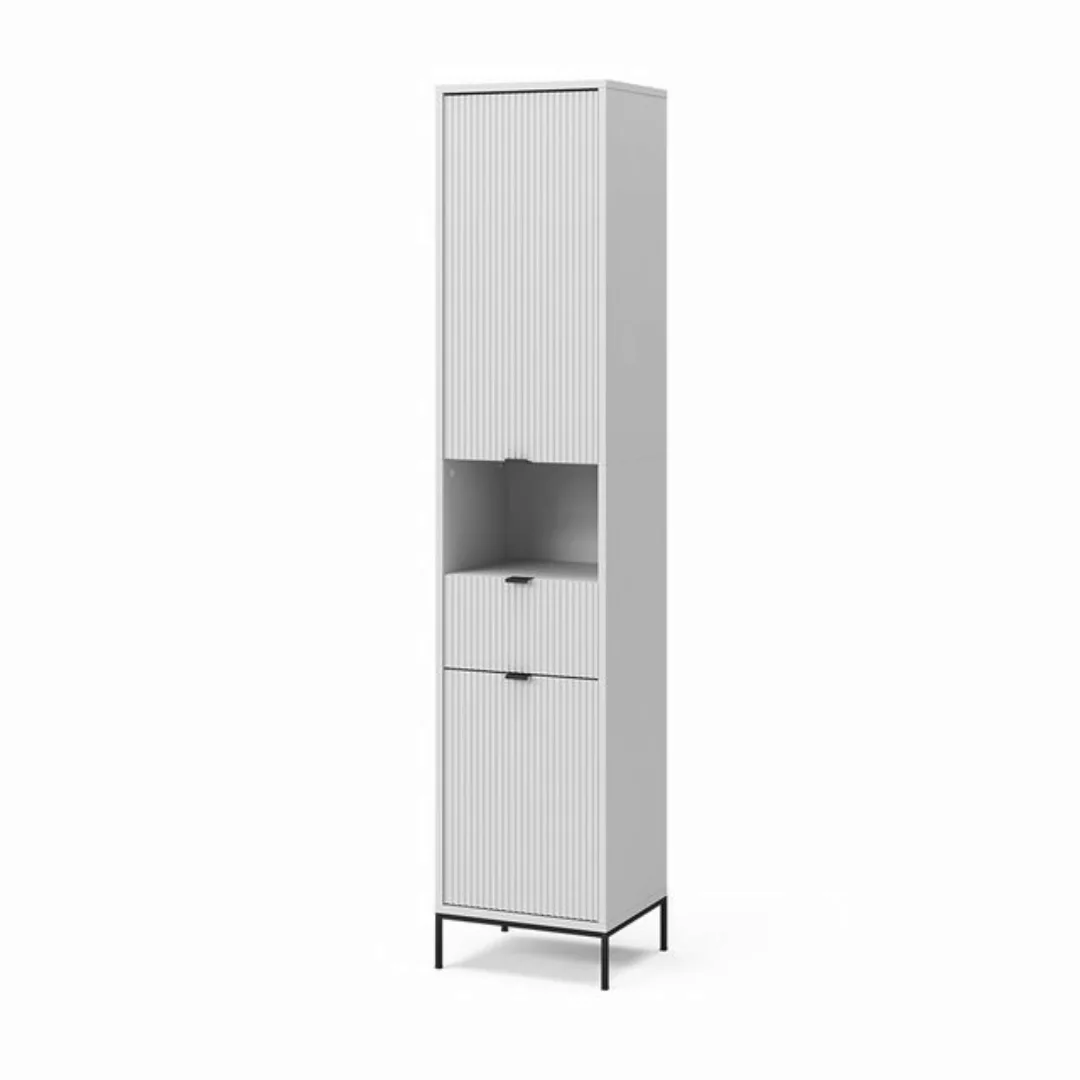 Vicco Hochschrank Eliza, Weiß, 40 x 190 cm mit Türen, und Schublade günstig online kaufen