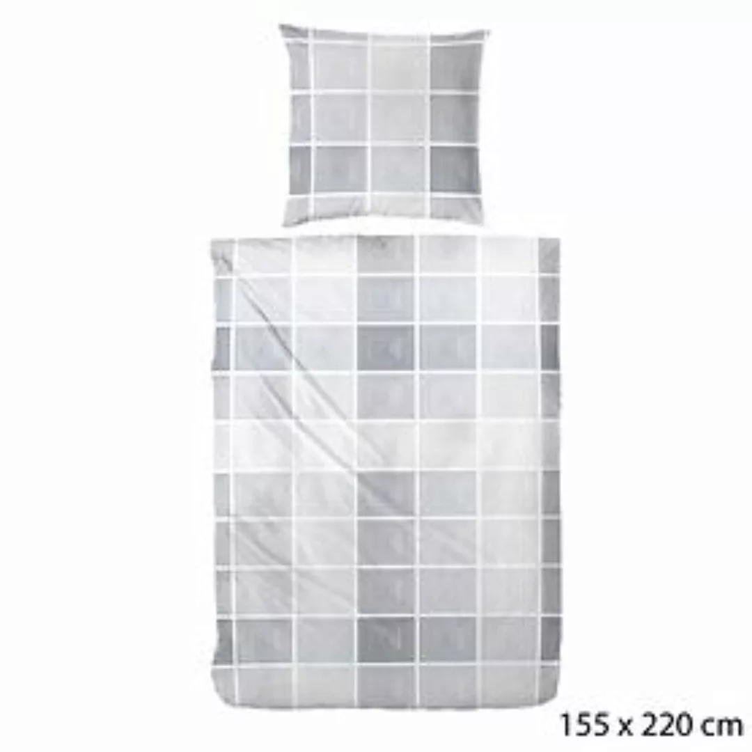 Bettwäsche 'Tiles' grau 155x220 günstig online kaufen