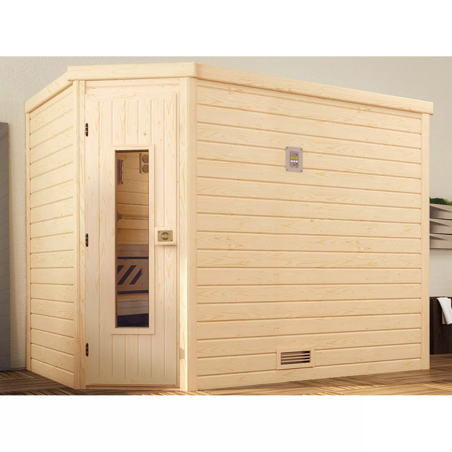 weka Sauna »Turku«, (Set), 7,5 kW Bio-Ofen mit digitaler Steuerung günstig online kaufen