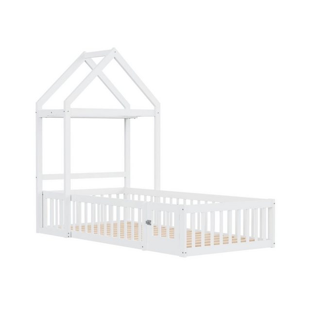 Gotagee Hausbett Kinderbett 90 x 200cm mit Stauraum Vollschutzgitter und La günstig online kaufen