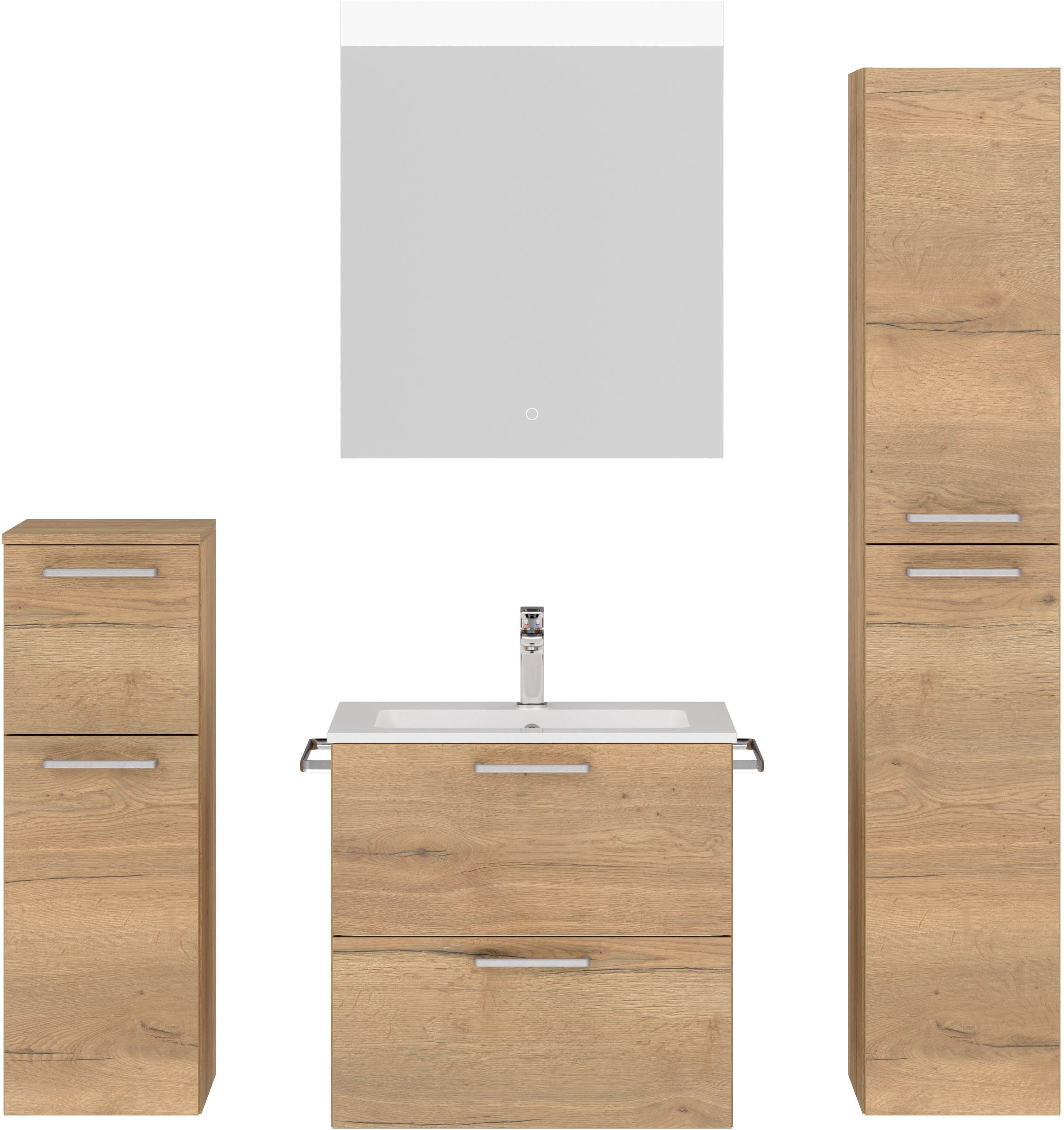 nobilia® Badmöbel-Set Tolvina, (4-St., vormontiert, mit günstig online kaufen