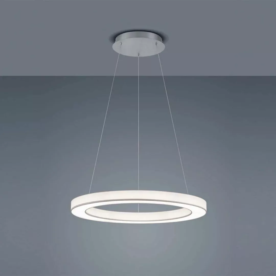 LED Pendelleuchte Lomo in Weiß und Nickel-matt 50W 6490lm günstig online kaufen