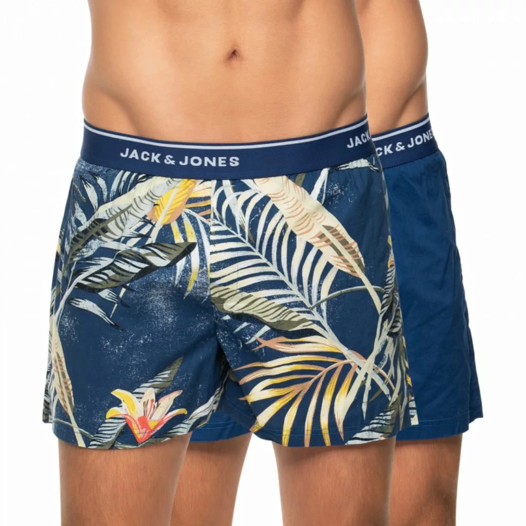 Jack & Jones 2-er Set Boxershorts Blau & Muster günstig online kaufen