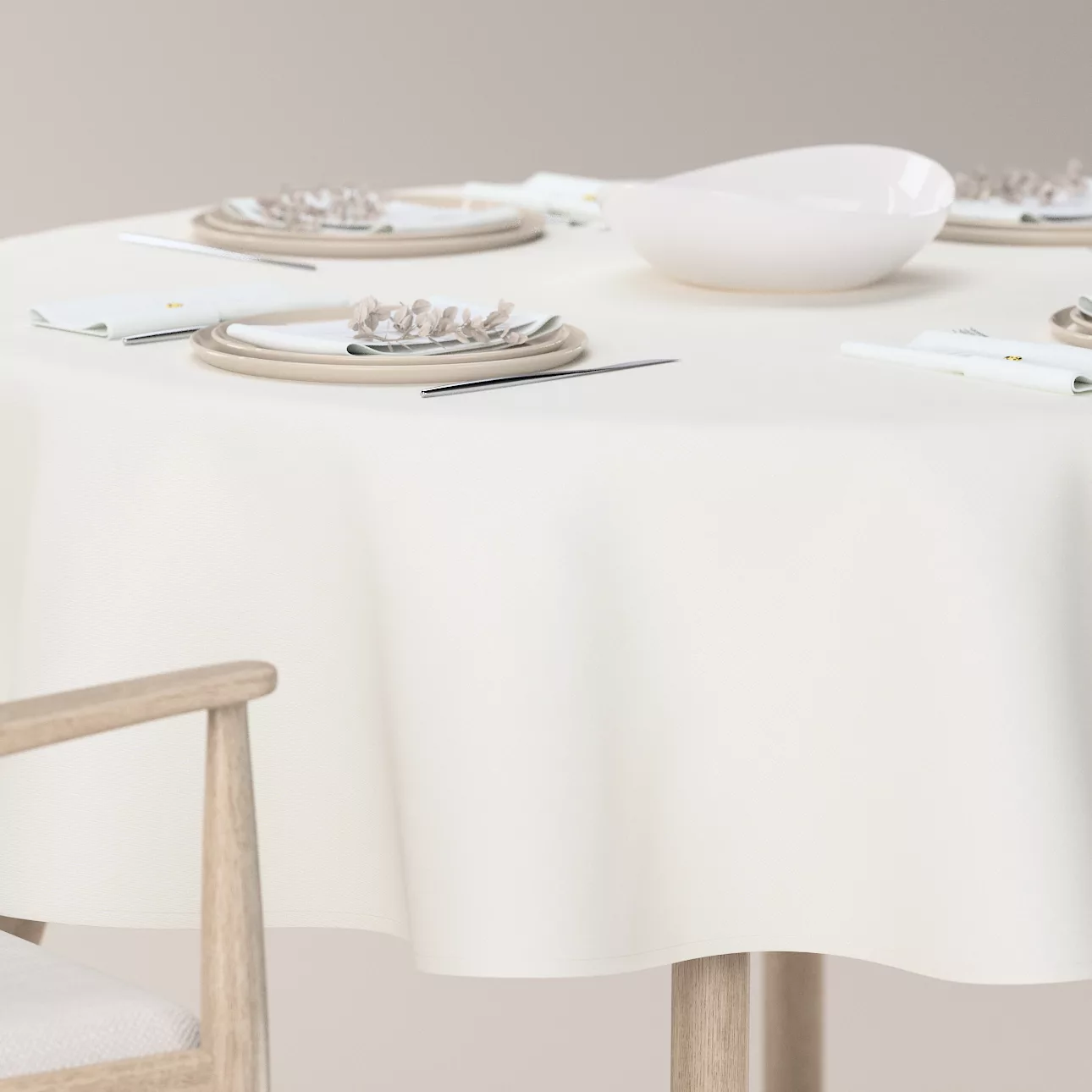 Runde Tischdecke, weiss, Cotton Panama (702-49) günstig online kaufen