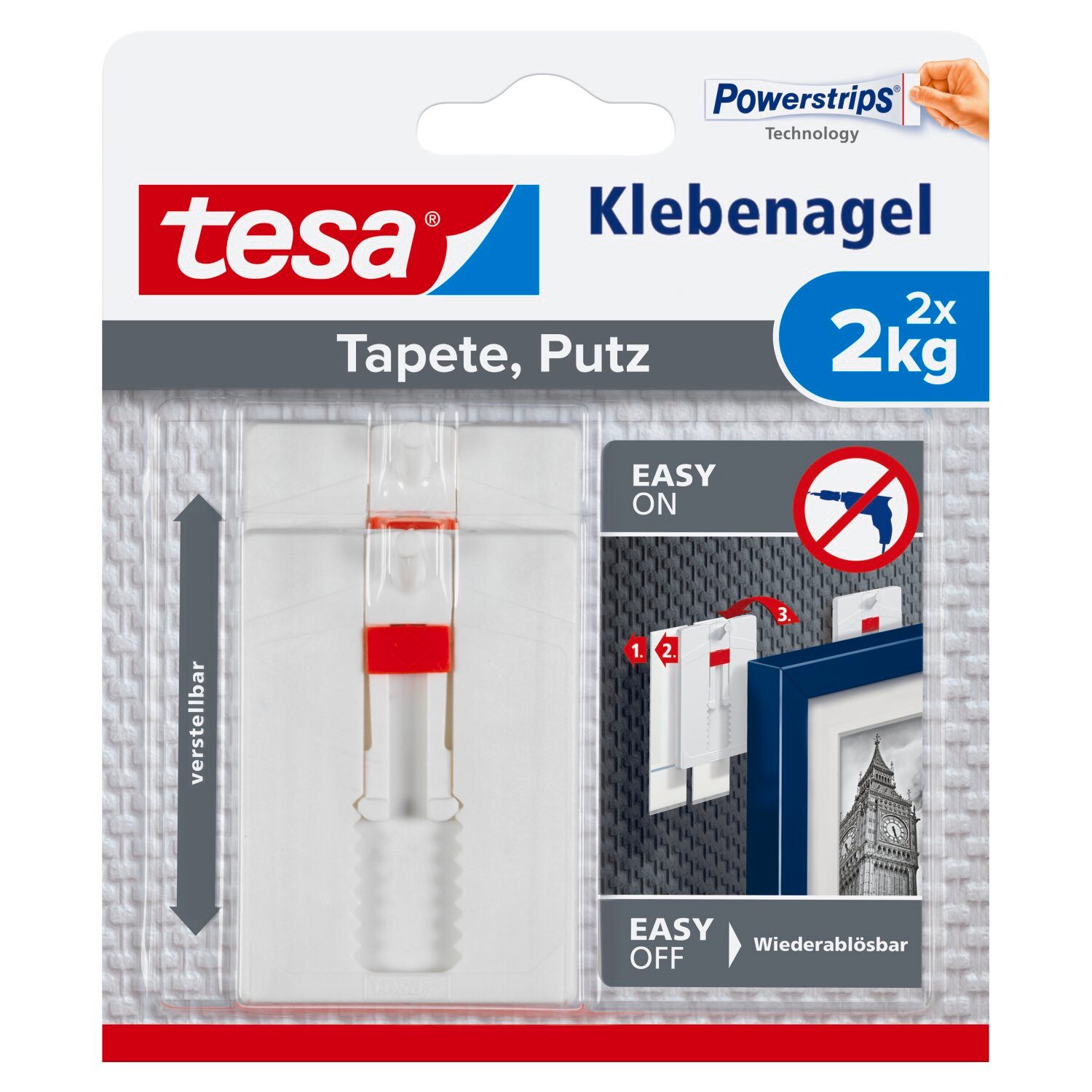 tesa Klebehaken Klebenagel mit max. 2 günstig online kaufen