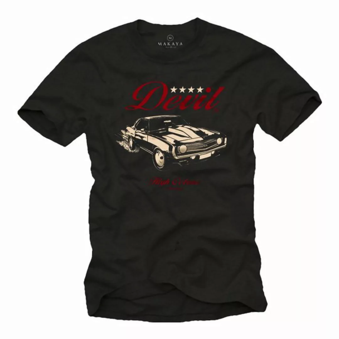 MAKAYA Print-Shirt Männer Aufdruck Vintage Auto US American Muscle Car T-Sh günstig online kaufen