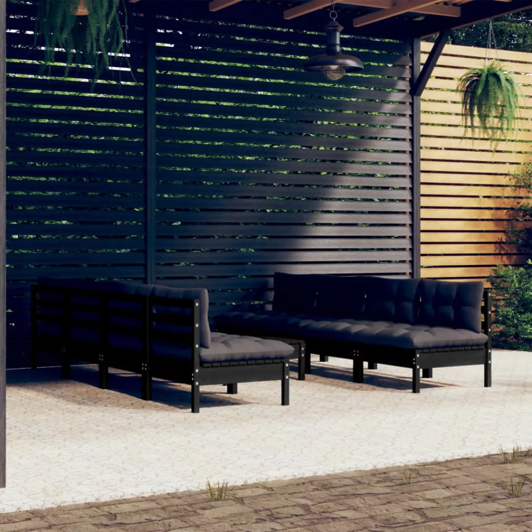 9-tlg. Garten-lounge-set Mit Kissen Kiefer Massivholz günstig online kaufen