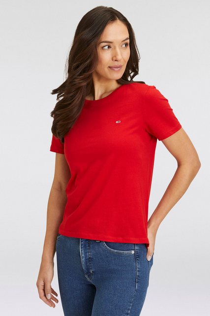 Tommy Jeans Rundhalsshirt TJW SOFT JERSEY TEE mit Tommy Jeans Logo-Flag auf günstig online kaufen