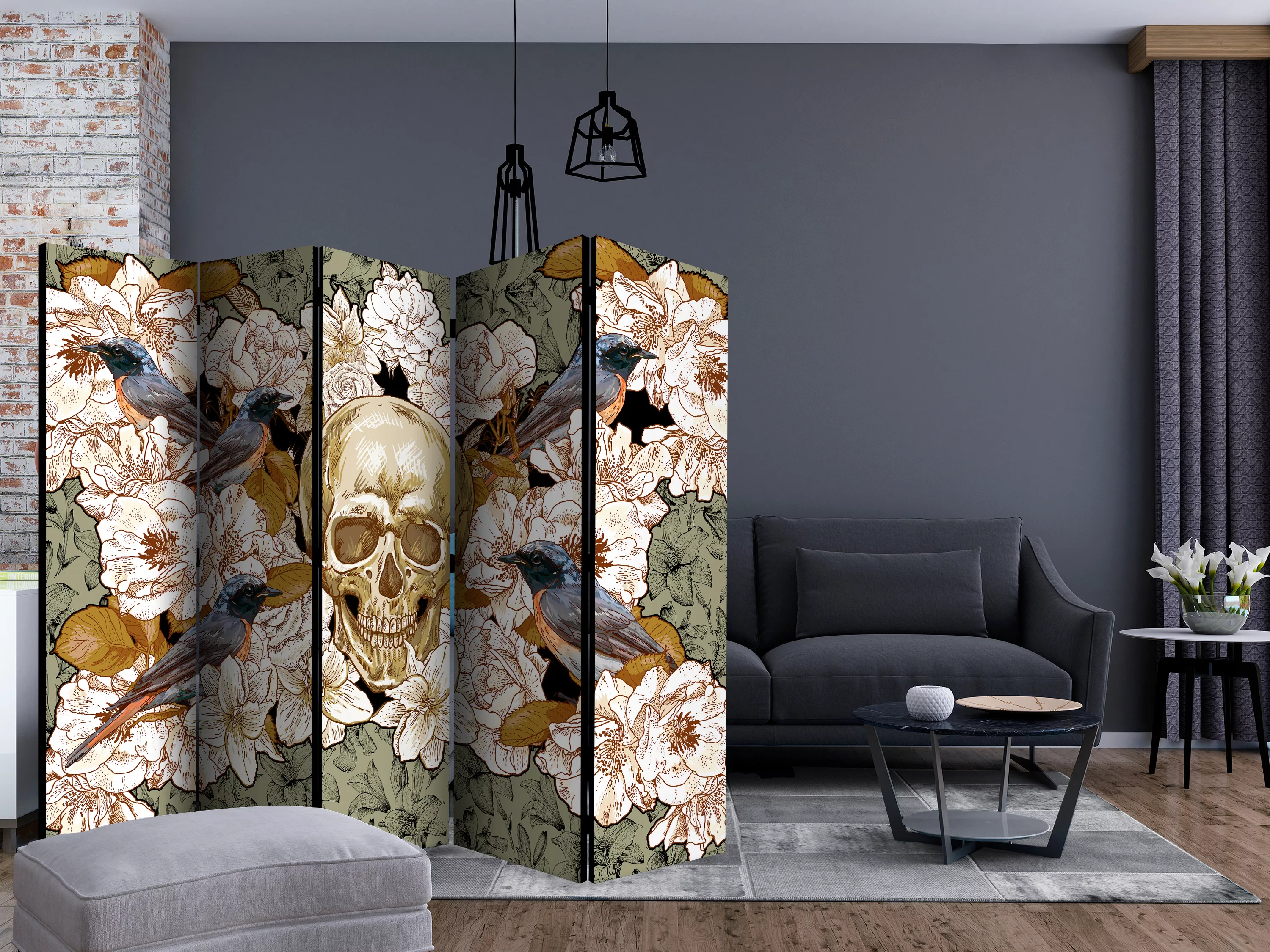 5-teiliges Paravent - Among Flowers Ii [room Dividers] günstig online kaufen