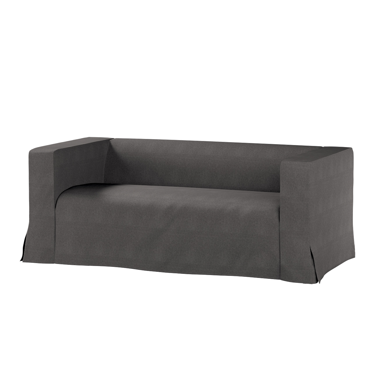 Bezug für Klippan 2-Sitzer Sofa, lang mit Kellerfalte, dunkelgrau, Klippan günstig online kaufen