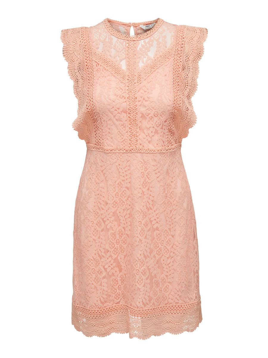 ONLY Spitzen- Kleid Damen Pink günstig online kaufen