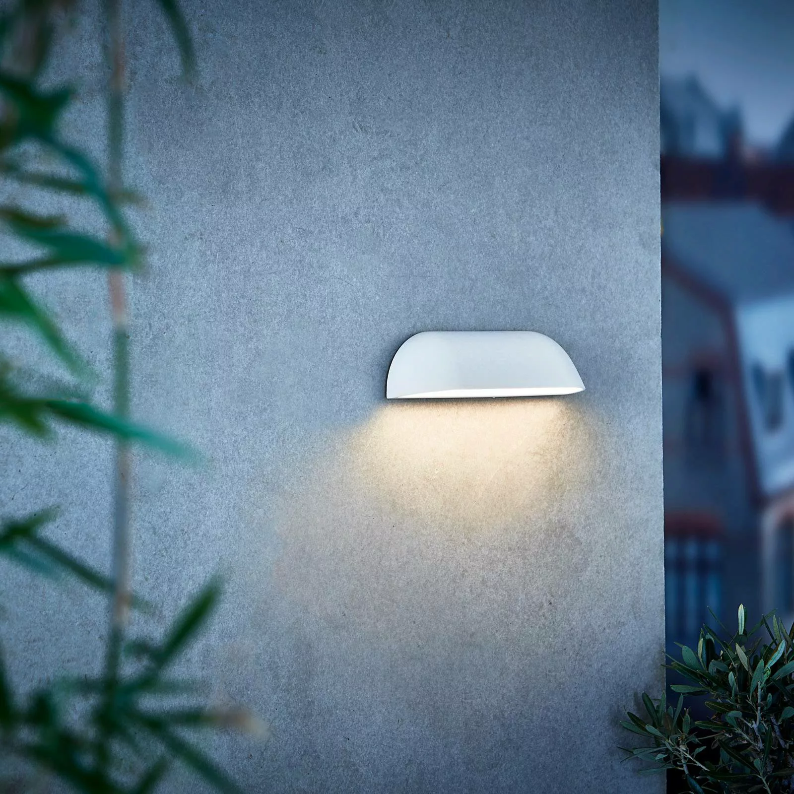 Designer Außenwandleuchte Front, weiß, 260 mm, IP44, inkl. LED, by Holmbäck günstig online kaufen