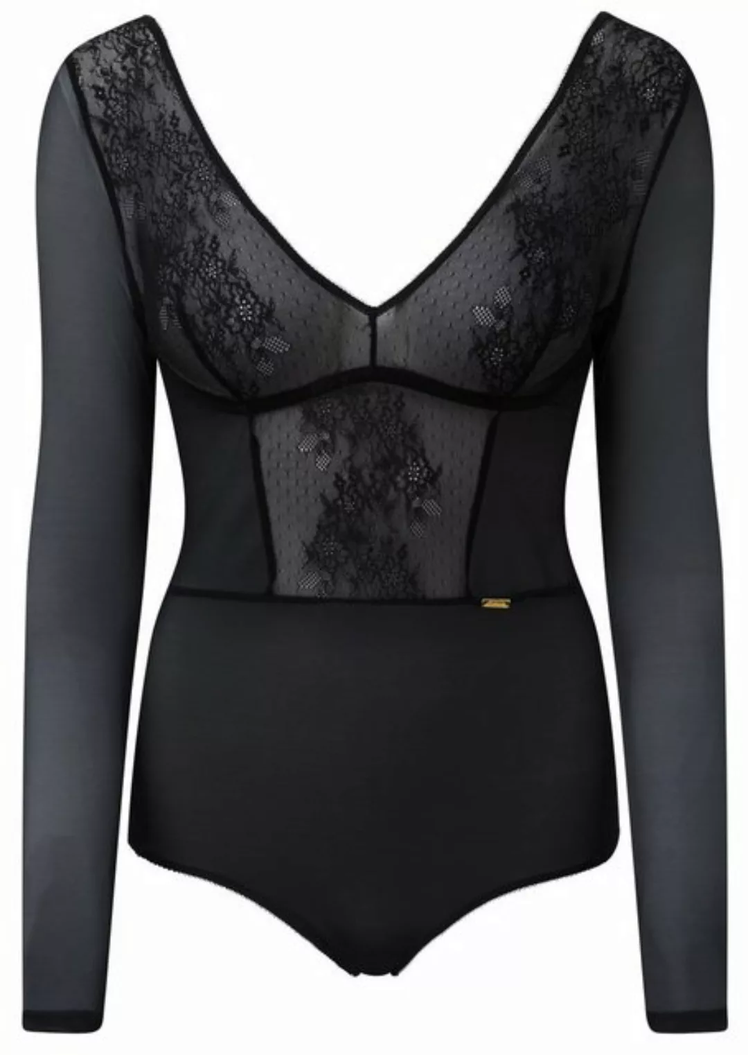 Gossard Langarmbody Glossies Lace Langarm Body Black XL (Shapebody, 1-tlg) günstig online kaufen