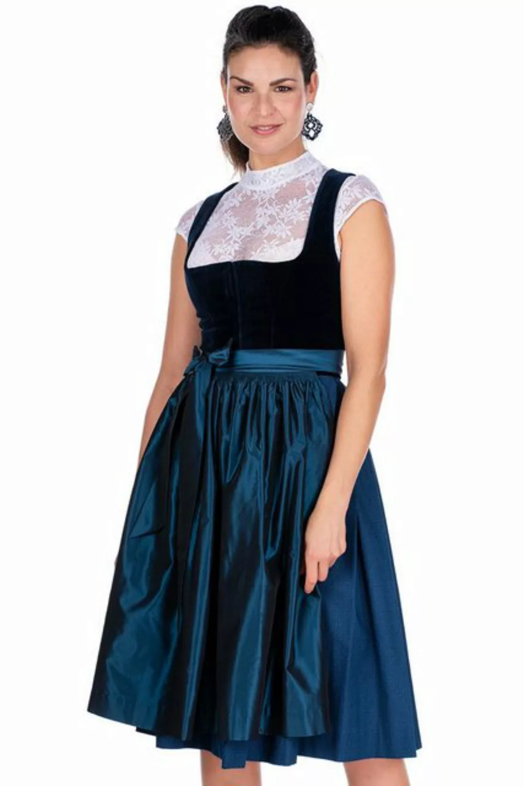 Hammerschmid Dirndl Samt Dirndl 2tlg. - WIESSEE - navy/enzian/saphirblau günstig online kaufen