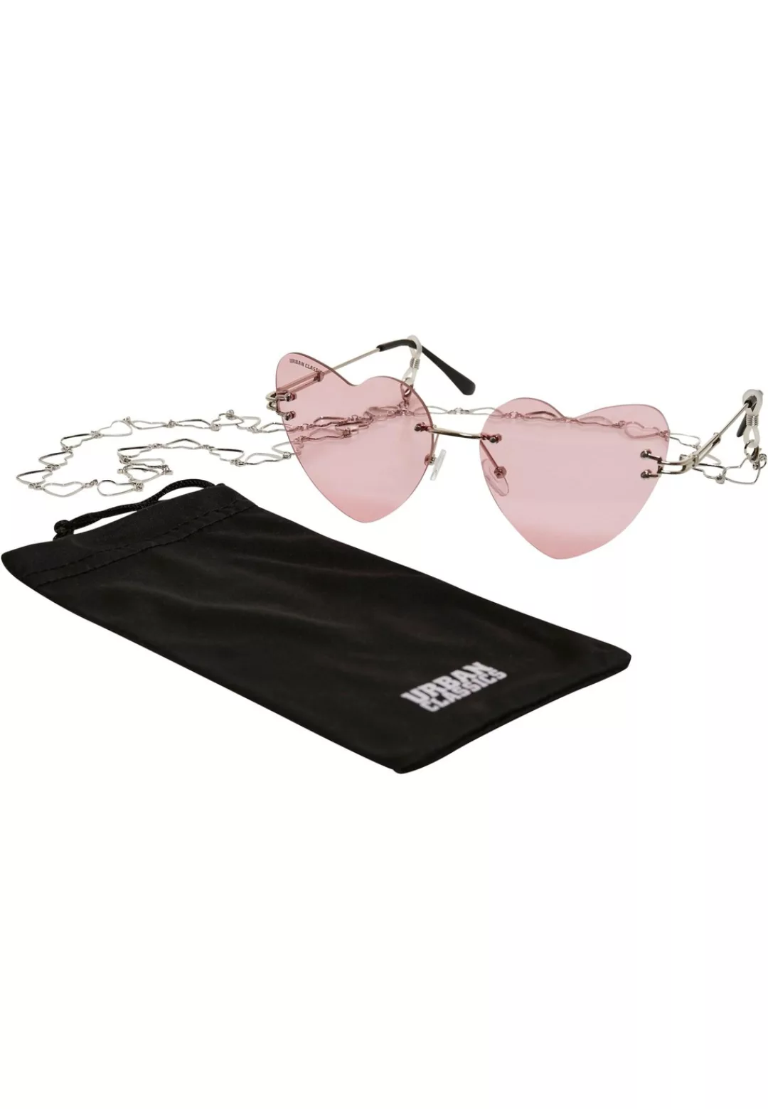 URBAN CLASSICS Sonnenbrille "Unisex Sunglasses Heart With Chain" günstig online kaufen