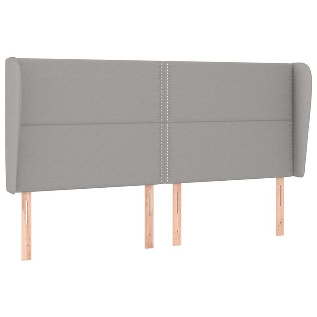 vidaXL Bett, Kopfteil mit Ohren Hellgrau 203x23x118/128 cm Stoff günstig online kaufen