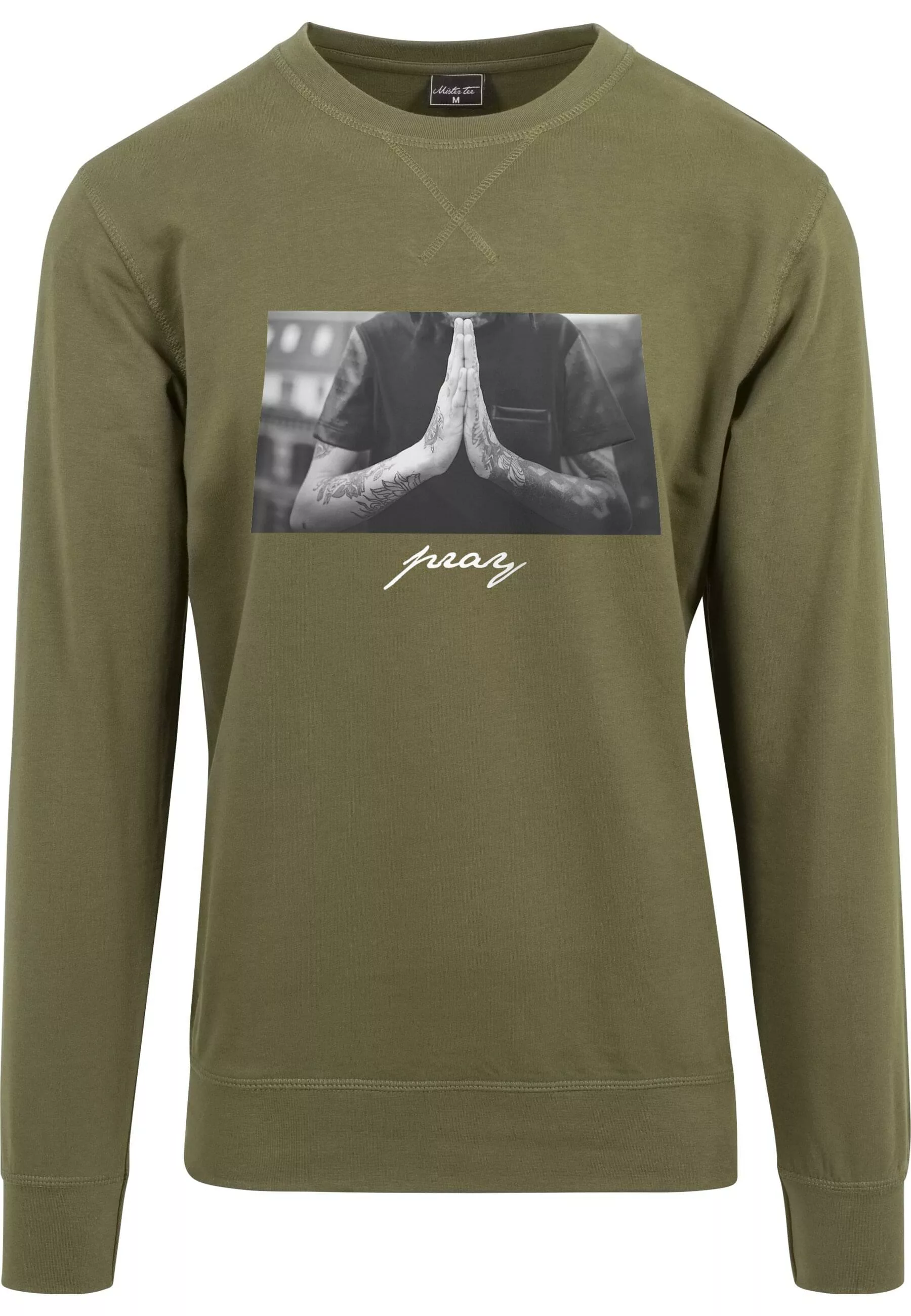 MisterTee Rundhalspullover "MisterTee Herren Pray Crewneck" günstig online kaufen