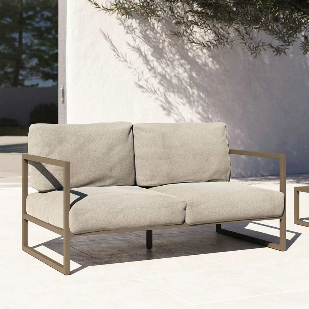 Outdoor Lounge Sofa in modernem Design Metall Bügelgestell günstig online kaufen