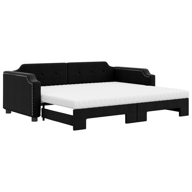 vidaXL Gästebett Gästebett Tagesbett Ausziehbar mit Matratzen Schwarz 100x2 günstig online kaufen