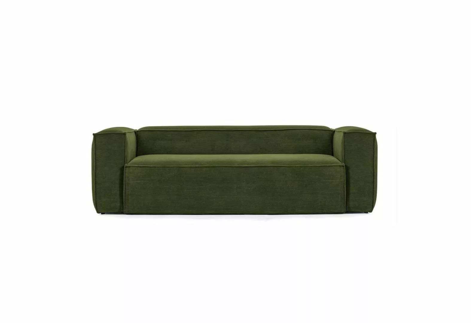 Natur24 Sofa Sofa Blok 3-Sitzer dicker Cord grün 240cm Couch Sitzgarnitur günstig online kaufen