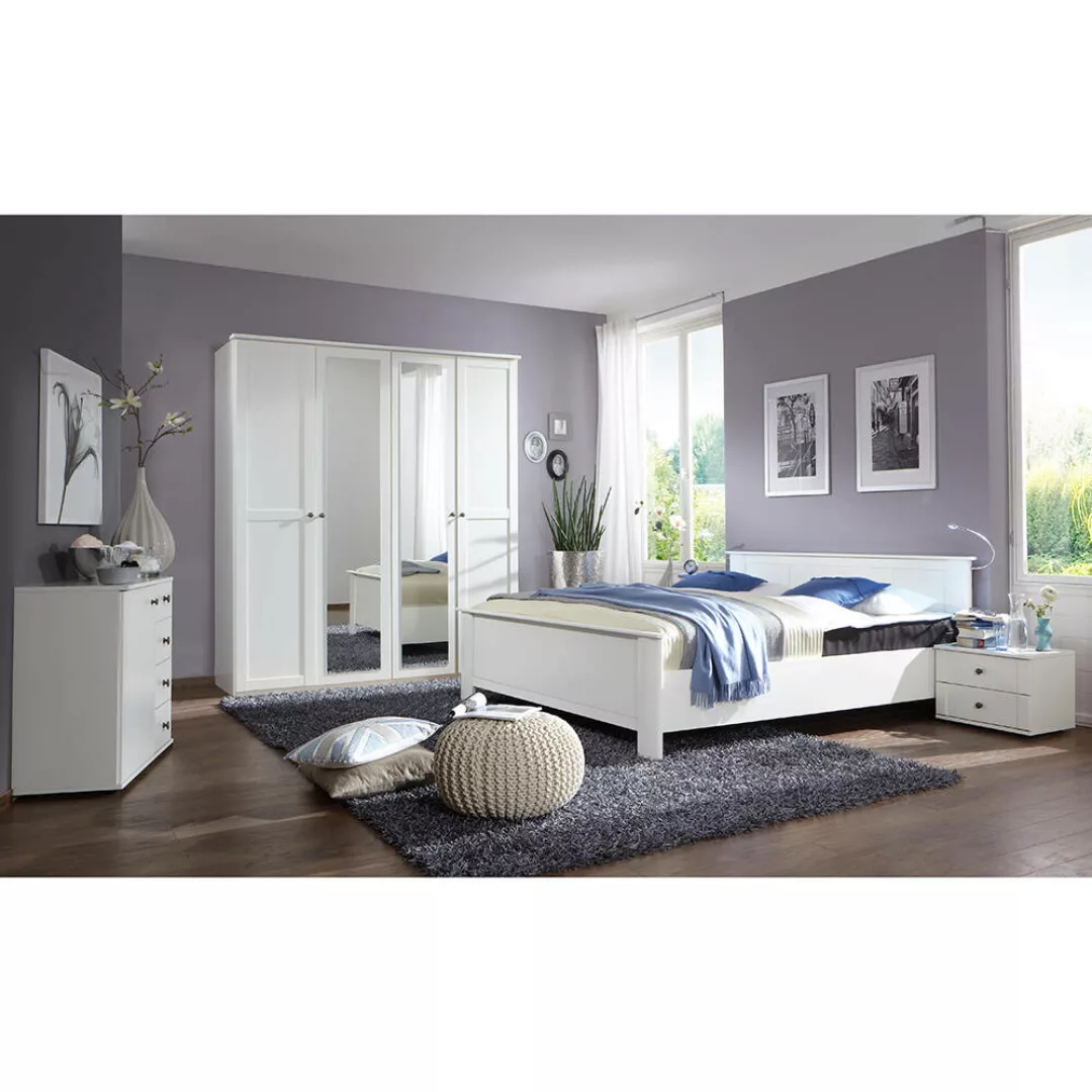 Schlafzimmer Set 5-teilig CROPANI-43 mit Bett 160x200 in weiß günstig online kaufen