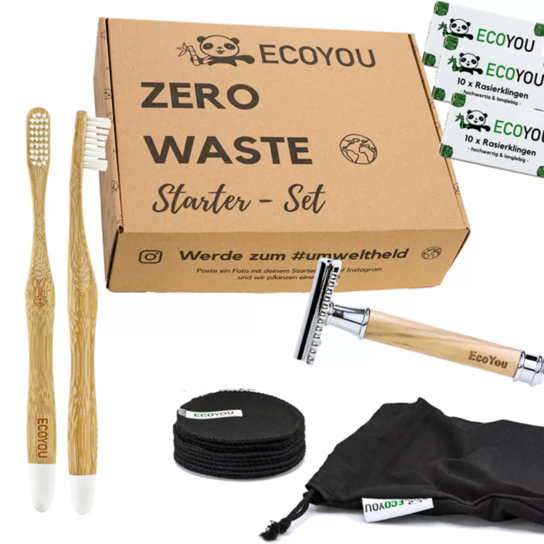 Ecoyou® Zero Waste Starter Set - Bad Inkl. Rasierhobel, Abschminkpads Usw günstig online kaufen