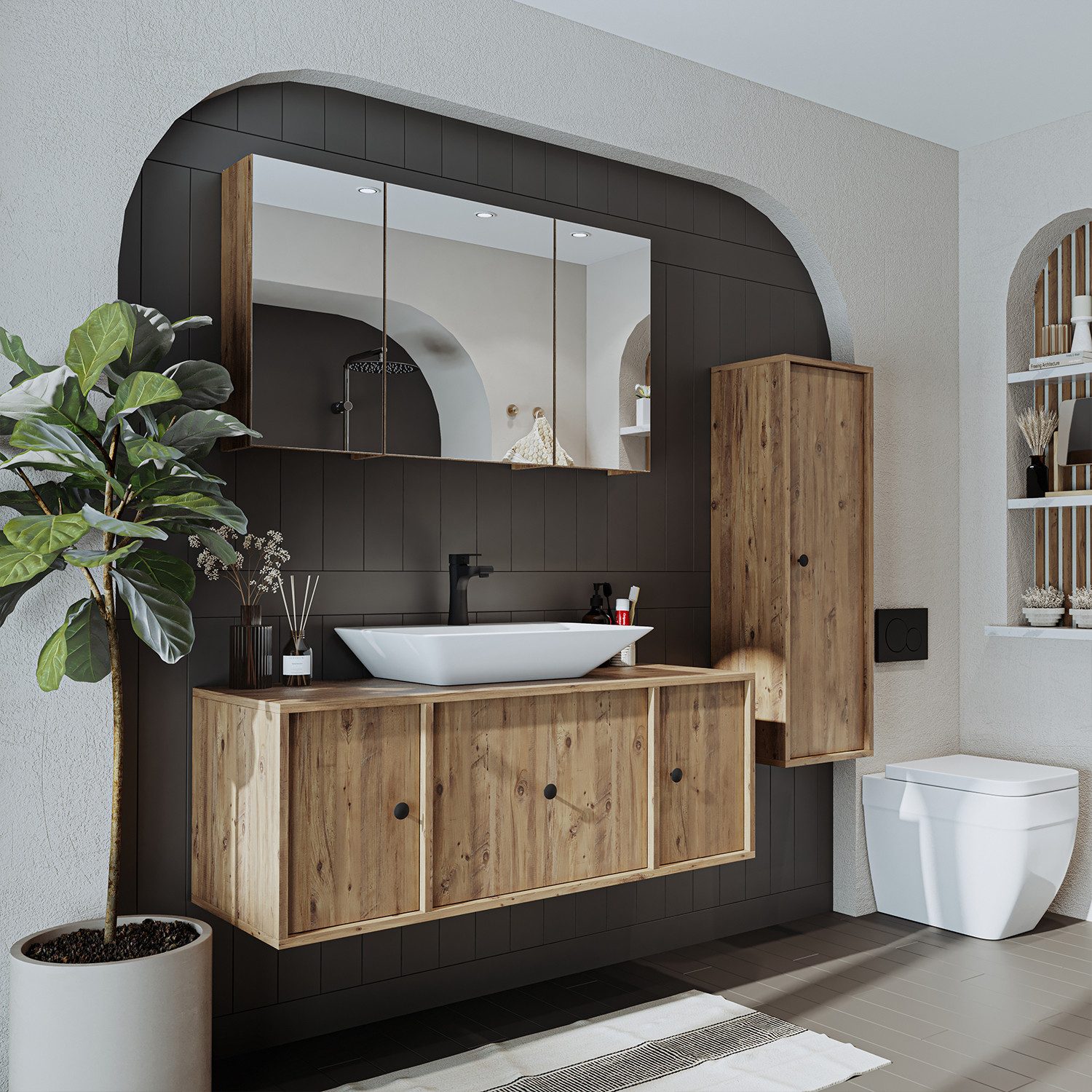 Roomart Badmöbel-Set GUSTO-ATL 120 cm, (Komplett-Set, günstig online kaufen