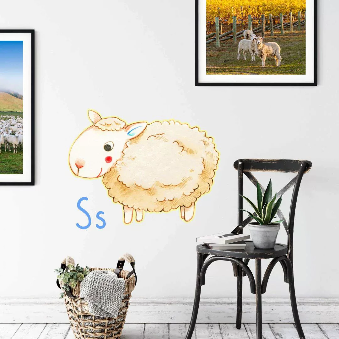 Wall-Art Wandtattoo "Schaf Tierwelt Buchstabe S", (1 St.), selbstklebend, e günstig online kaufen